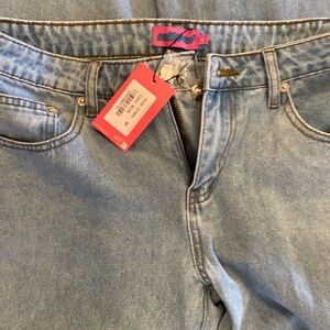 Edikted Raelynn Washed Low Rise Light Blue size medium